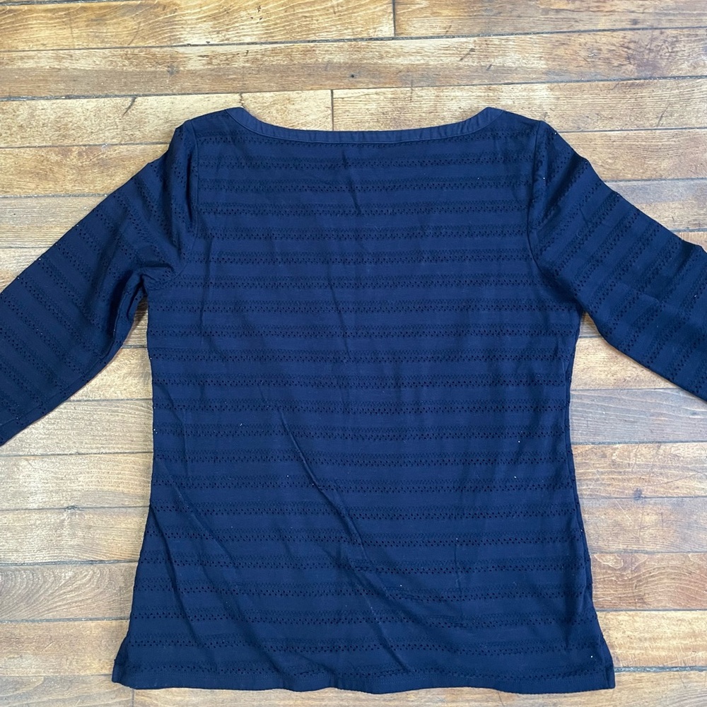 Talbots Women's Top Medium Navy - Picture 2 of 6